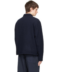 Veste harrington en laine bleu marine YMC