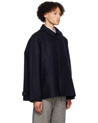 Veste harrington en laine bleu marine SAGE NATION