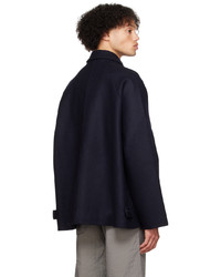 Veste harrington en laine bleu marine SAGE NATION