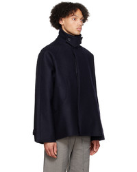 Veste harrington en laine bleu marine SAGE NATION