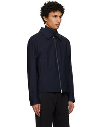 Veste harrington en laine bleu marine BOSS