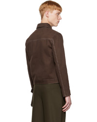 Veste harrington marron foncé Carlota Barrera