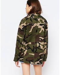 Veste militaire camouflage olive Asos