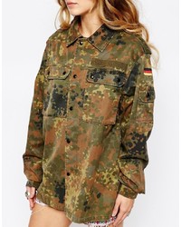 Veste militaire camouflage olive Reclaimed Vintage