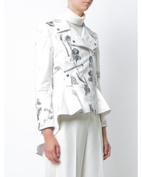 Veste motard blanche Alexander McQueen