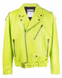 Veste motard chartreuse