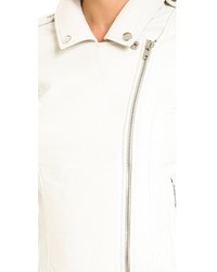 Veste motard en cuir blanche BB Dakota