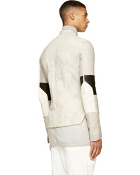 Veste motard en cuir blanche Rick Owens