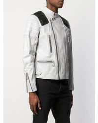 Veste motard en cuir blanche Belstaff