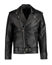 Veste motard en cuir noire 12 Midnight