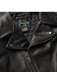 Veste motard en cuir noire Schott