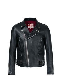 Veste motard en cuir noire Addict Clothes Japan