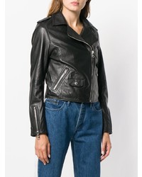 Veste motard en cuir noire Calvin Klein Jeans