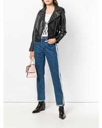Veste motard en cuir noire Calvin Klein Jeans