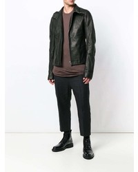 Veste motard en cuir noire Rick Owens