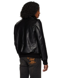 Veste motard en cuir noire Schott