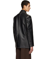 Veste motard en cuir noire MM6 MAISON MARGIELA