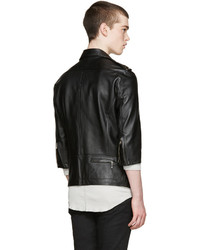 Veste motard en cuir noire Diet Butcher Slim Skin