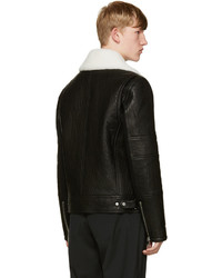 Veste motard en cuir noire Neil Barrett