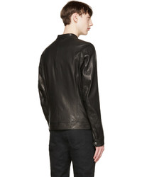 Veste motard en cuir noire Belstaff