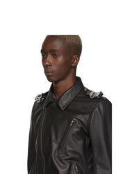 Veste motard en cuir noire Rick Owens