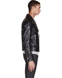 Veste motard en cuir noire Kenzo