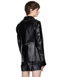 Veste motard en cuir noire SAPIO