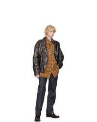 Veste motard en cuir noire Dries Van Noten