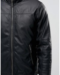 Veste motard en cuir noire Blend of America