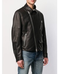 Veste motard en cuir noire Drome