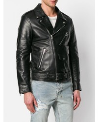 Veste motard en cuir noire Faith Connexion