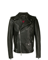 Veste motard en cuir noire Dolce & Gabbana