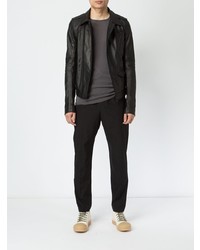 Veste motard en cuir noire Rick Owens DRKSHDW