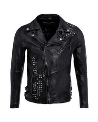 Veste motard en cuir noire Freaky Nation