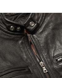 Veste motard en cuir noire Jean Shop