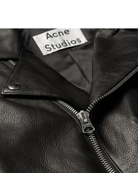 Veste motard en cuir noire Acne Studios