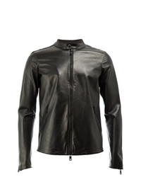 Veste motard en cuir noire Giorgio Brato