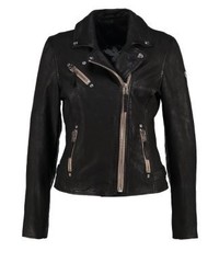 Veste motard en cuir noire Gipsy
