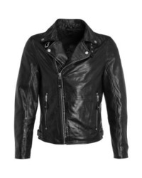 Veste motard en cuir noire Gipsy