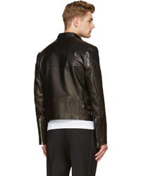 Veste motard en cuir noire