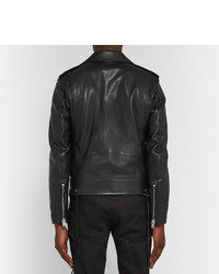 Veste motard en cuir noire Saint Laurent