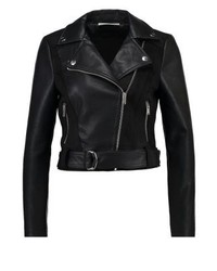Veste motard en cuir noire Noisy May