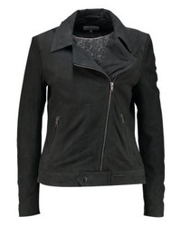 Veste motard en cuir noire Nümph