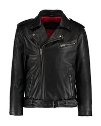 Veste motard en cuir noire Oakwood