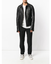 Veste motard en cuir noire Rick Owens