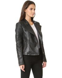 Veste motard en cuir noire Cupcakes And Cashmere