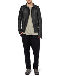 Veste motard en cuir noire Rick Owens