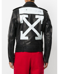 Veste motard imprimée noire Off-White