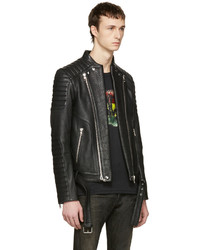 Veste motard noire Balmain