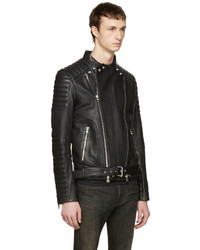 Veste motard noire Balmain